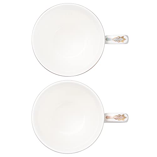 NARUMI Pair of Mugs, Aurora Design, 290cc, Lace Pattern, Blue and Pink, Cute and Stylish, Gift, Microwave Safe, Gift Boxed, 97104-21475