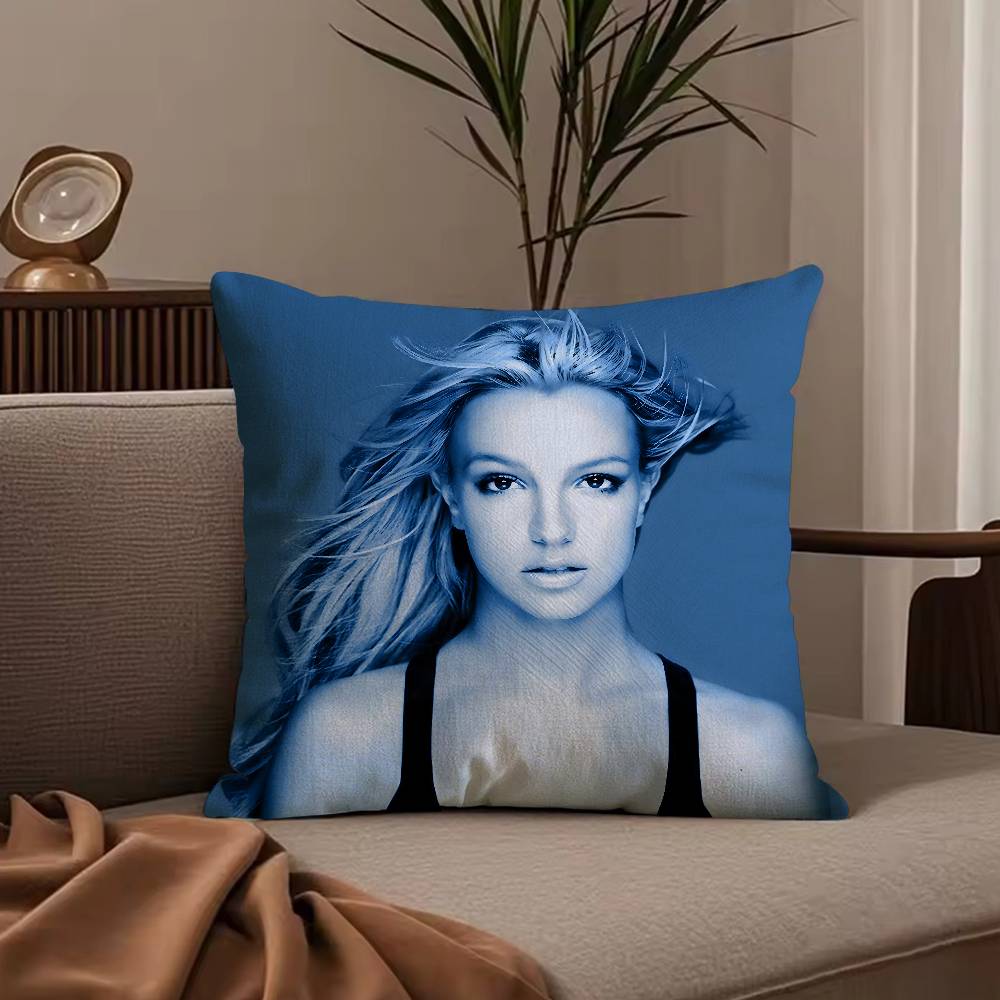 

Singer B-Britney Spears Pillow Case Anti-dustmite Pillowcase Invisible zipper silky short plush Sofa cushion cover 30cmx30cm