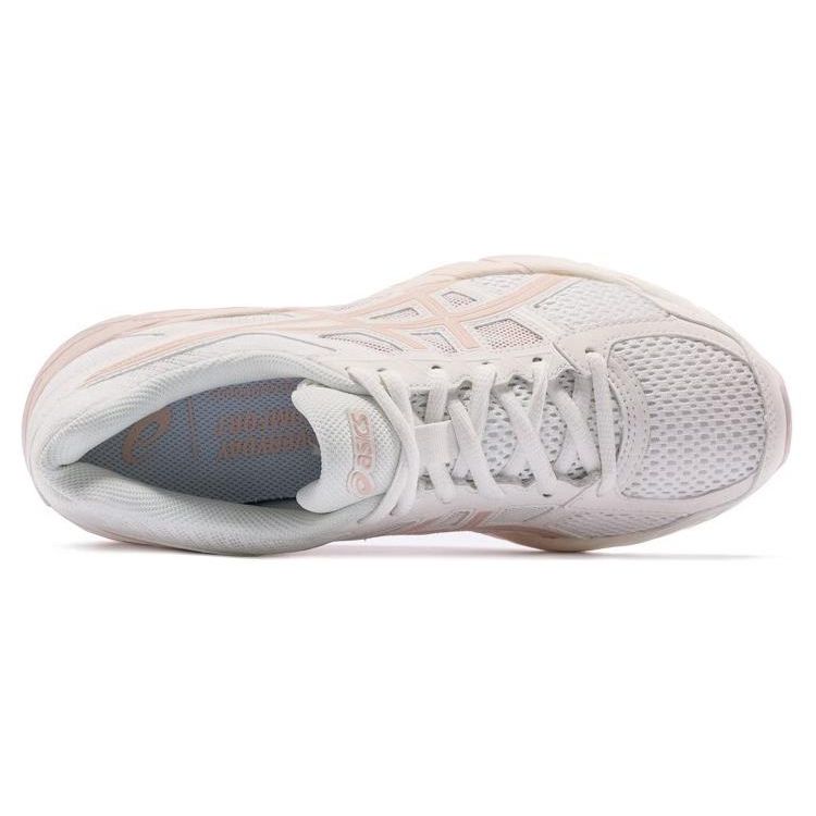 Asics Gel-Contend 4 Comfortable Fresh Fabric Synthetic Leather Cushioning Breathable Low-Top Casual Running Shoes Women sneaker White Pink T8D9Q-105