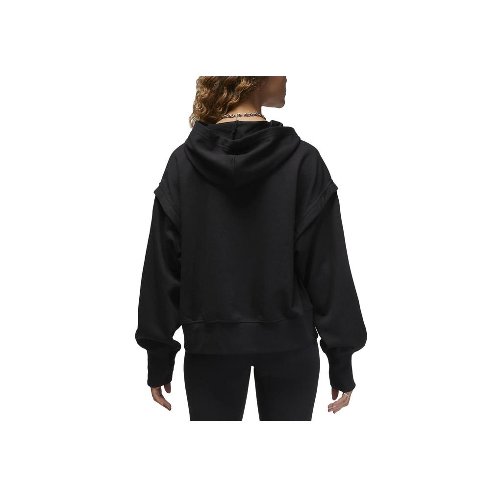 Jordan Solid Color Loose Hoodie Long Sleeve Women Tops Black FB4610-010