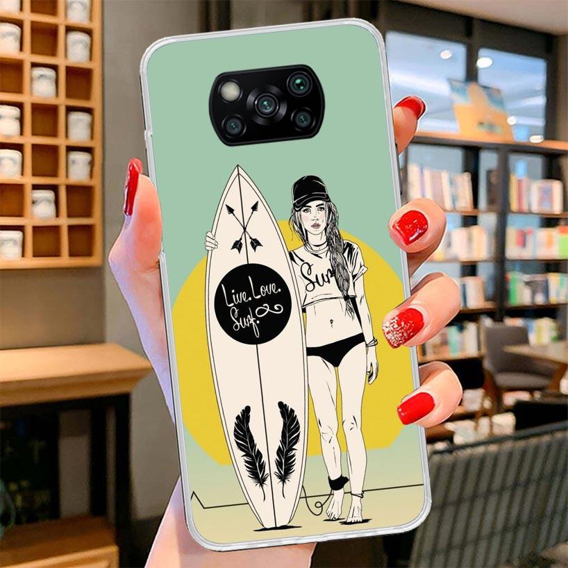 Surf Board Aesthetic Cover Phone Case For Xiaomi Poco F7 Ultra X7 X6 X5 Pro M7 Redmi 15C 15 13C 13 12C 12 10C 10 9A 9C 9T 9 Shel
