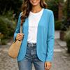 Women's Color Long Sleeve Cardigan Casual Knit Top for Everyday Wear