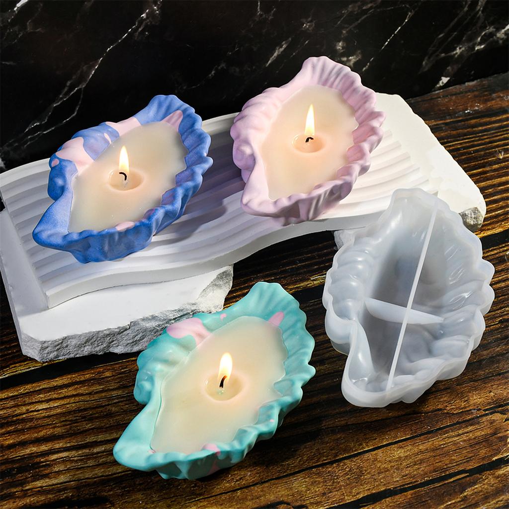 Creative Silicone Mold for Making Beautiful Shell Wave Plates and Aromatherapy Plaster Candle Holders Decoration