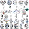 Colorful Zirconium Love Dangle Copper Eye Of Light Heart Pendant Charms Beads Fit Bangle Bracelet Necklace Jewelry