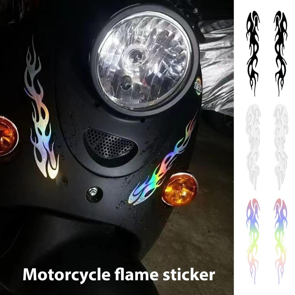 1 Pair Reflective Flame Stickers Waterproof Self-Adhesive Decals For Trucks Cars, Outdoor Safety Vehicle Decals