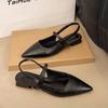 Fashion Luxury Summer Pointed Toe Women Sandals Fashion Singbacks Mules Shoes Ladies Elegant Low Heel Stripper Party Sandalias