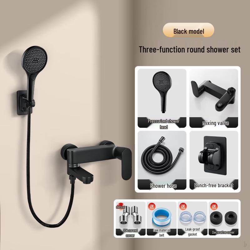 TLXT Bathroom Wall-Mounted Shower Faucet