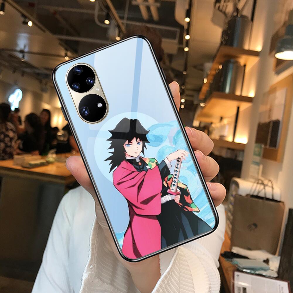 Kamado Nezuko Kimetsu No Yaiba Demon Slayer TPU Weich Gehärtetes Glas Handyhülle Hülle für Huawei P40 Pro lite 5G P30 P Smart Z 20