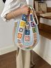 Bohemian Handwoven Tote Bag Large Capacity Cotton Casual Travel Purse For Daily Use