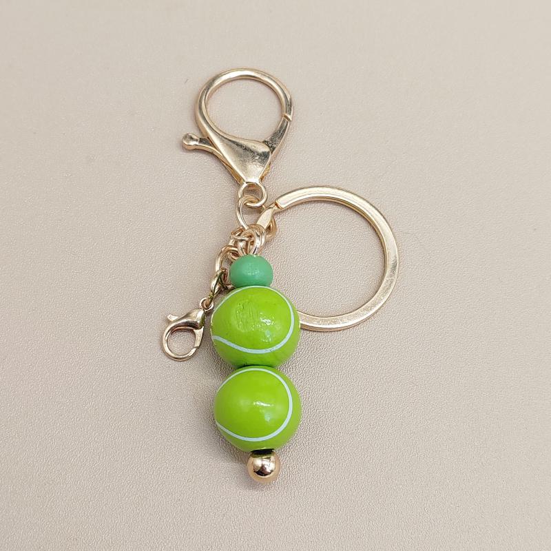European Football Resin Souvenir Keychain Match Ball Fans Souvenir Keyring Phone Accessory  Soccer Tennis Sports Pendant