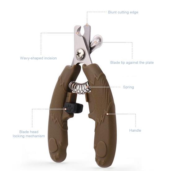 Spring Pet Nail Clippers Stainless Steel Blade Dog Nail Trimmer Cat Nail Cutter with Safety Guard To Avoid Over-Cutting for Safe Precise Trimming