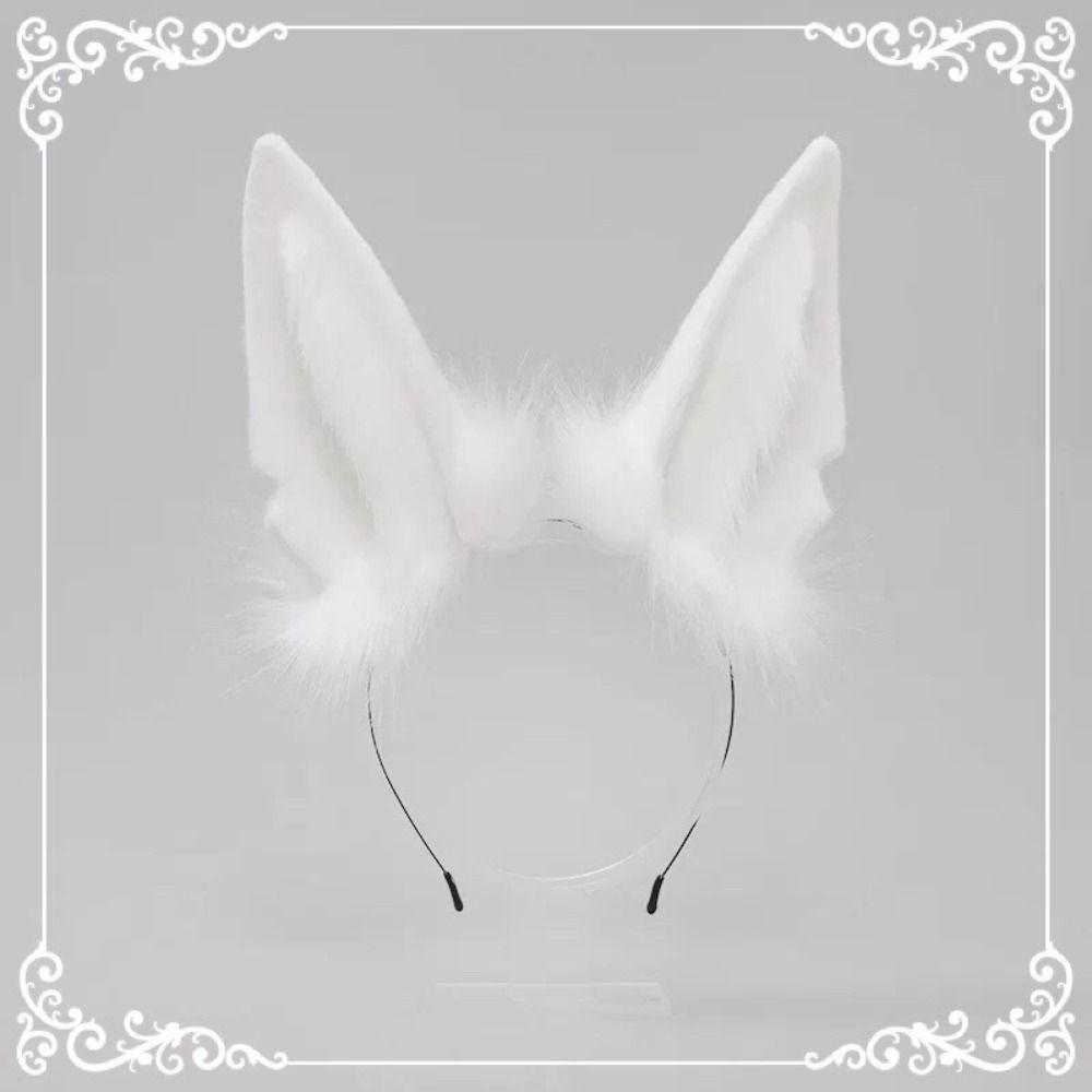 Plush Wolf Ears Headdress Animal Ears Hairband Simulated Animal Ear Hair Hoops  Christmas