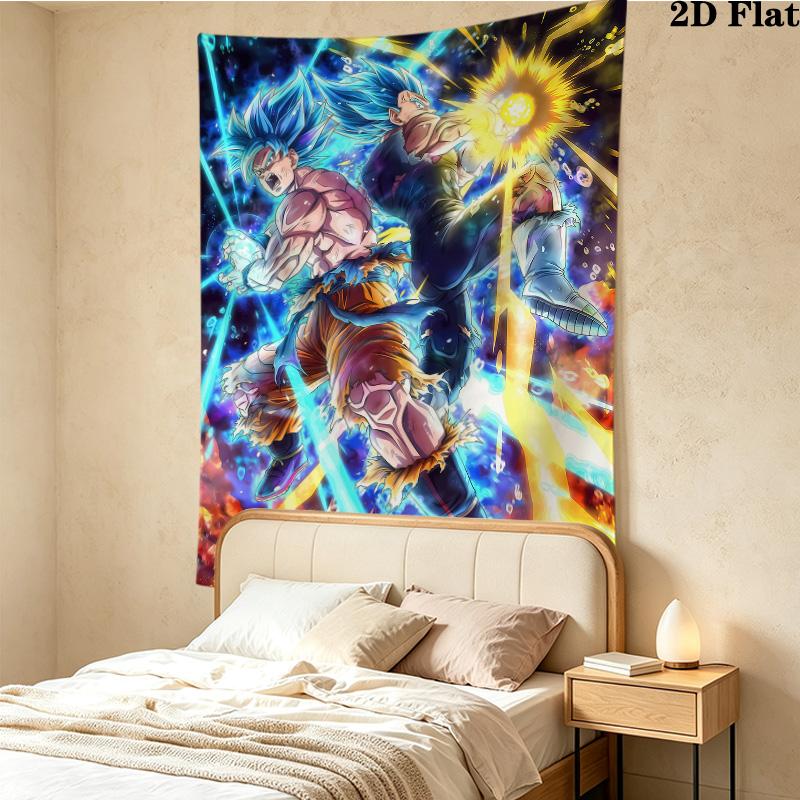 Dragon Ball Super Wandteppich Ästhetischer Wandbehang Bedruckter Stoffdecke Dekorative Wandteppiche Für Schlafzimmer Wohnzimmer Heimdekoration