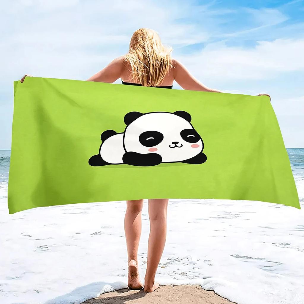 Cute Panda Beach Towel Quick Dry Cartoon Animal Bath Towel Soft Sport Travel Spa Gym Swim Pool Towels Microfiber Bikini Cover Up