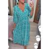 Sommer-Maxikleider für Damen Übergröße Floral Locker V-Ausschnitt Lässig Urlaubs-Strand-Outfit