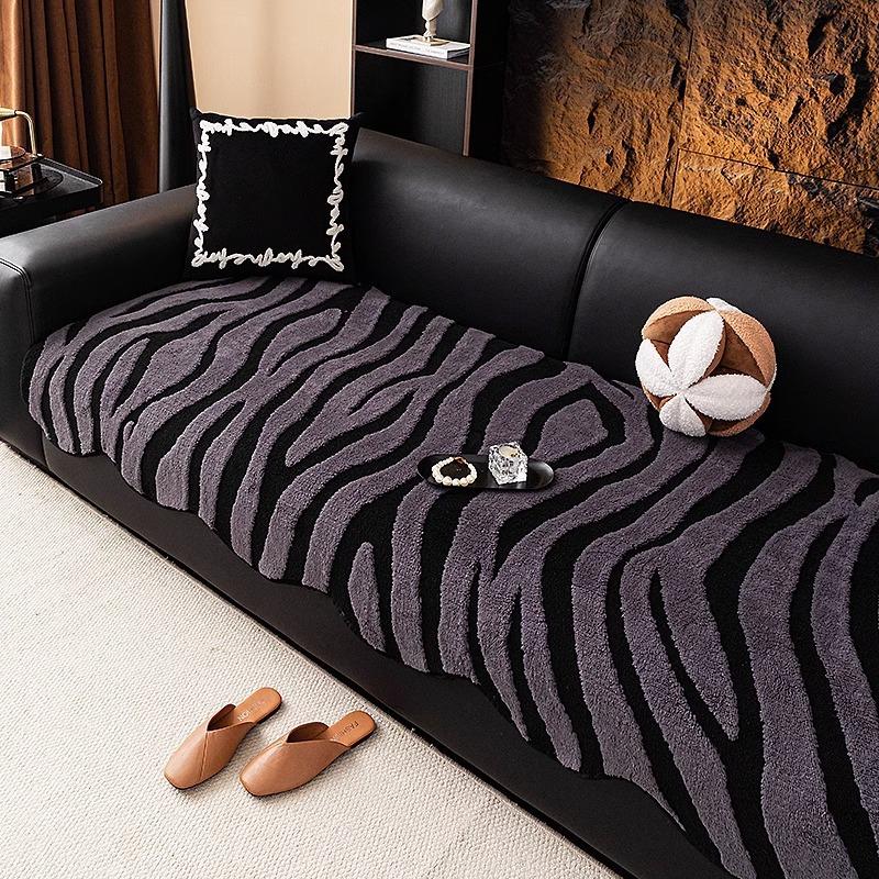 New Special-Shaped Sofa Cushion Light Luxury High-End Non-Slip Seat Cushion Autumn And Winter Straight Row Plush Leather Sofa Cover