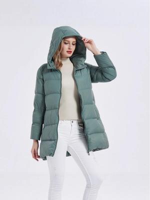 2025 Women's Mid-Length Plus Size Lightweight Down Jacket - Autumn/Winter Korean Style Outerwear Trend