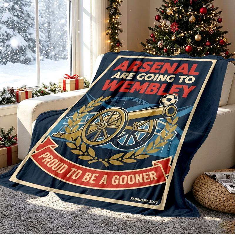 Arsenal F.C Pattern Blanket for Home Decoration, Bed, Sofa, Car Travel, Camping, Suitable for All Seasons, Birthday Christmas Gift