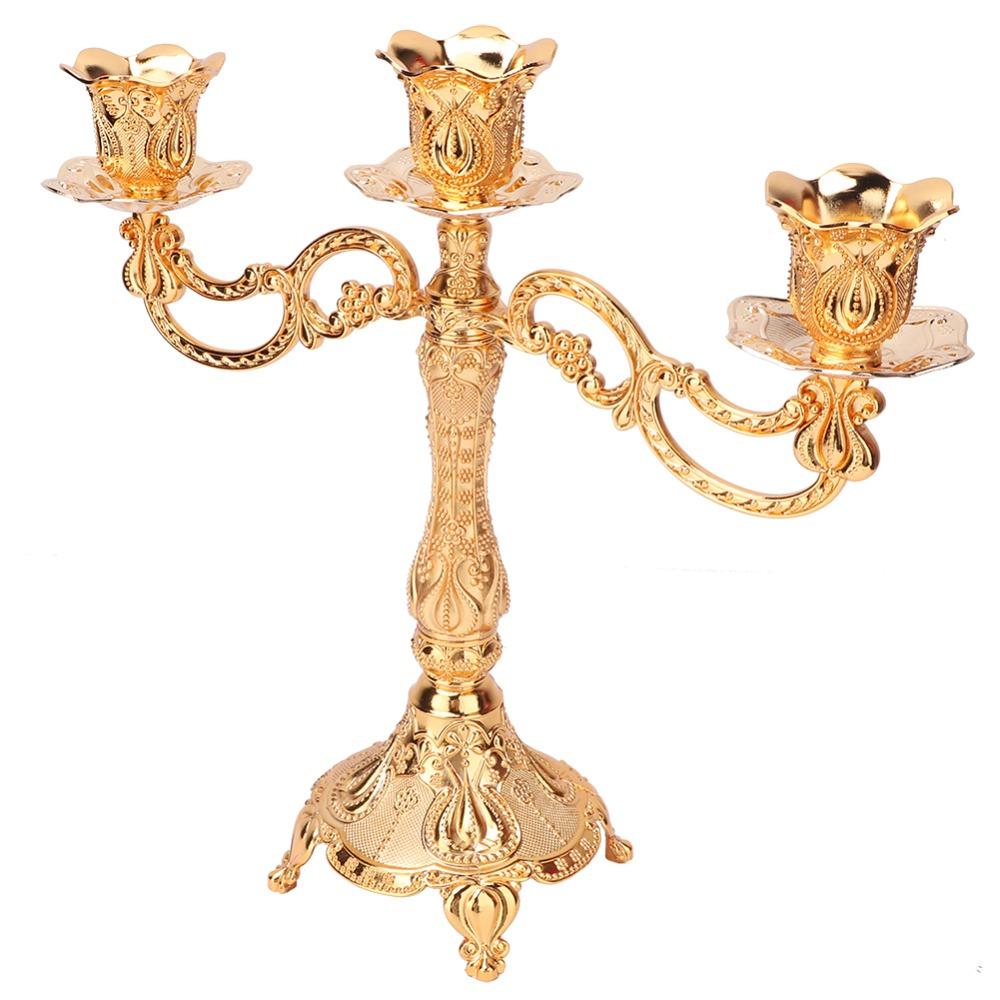 11PCS European Metal Candle Holder Intricate Carved Candle Holders Candelabra For Dinner Party