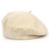 New autumn and winter wool beret women's pearl love rhinestone French face small warm painter hat