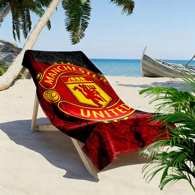 Asciugamano da Spiaggia con Stampa Manchester United, Asciugamano Grande Morbido ad Asciugatura Rapida per Spiaggia Campeggio Nuoto