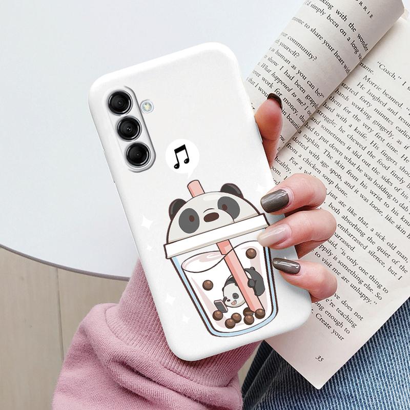Coque Funda Pour Samsung Galaxy M14 M34 M54 5G Housse Fleur Colorée Cœur Dessin Animé Souple TPU Coque Pour Samsung M 14 Léopard Capa