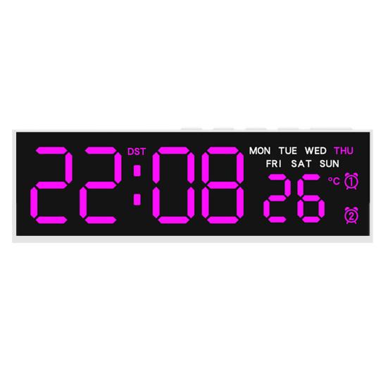 

Цифровой будильник с большим светодиодным дисплеем, регулируемой яркостью, питанием от батареек, для дома и спальни, с отображением недельного значения температуры.