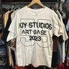 Herren By Kiy Kool Art Basel Miami 2023 STAFF T-Shirt Medium Weiß vintage Gewaschen Mode Elastisch Atmungsaktiv Stilvoll homme