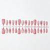 Nail art piece wearing nail gradual change rose pink 3D three-dimensional lily cross-border explosion almond nail fake nail patch