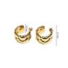 High-End Light Luxury Peach Heart Stud Earrings - Stainless Steel
