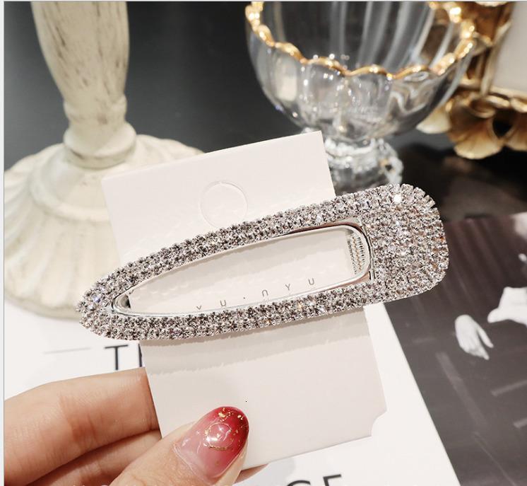 Luxury Full Crystal Pearl Hair Clips Pins Fashion Geometric Waterdrop Rectangle Duckbill Clip For Women Girls Hair Accessories