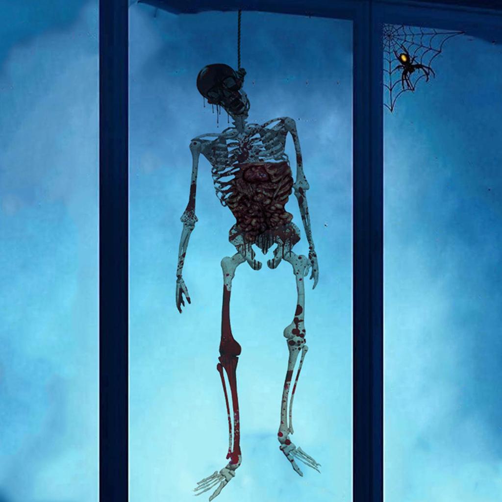 Halloween Window Stickers Suspending Corpse Halloween Window Decorations Stickers Spooky Wall Stickers Glass Window Decals
