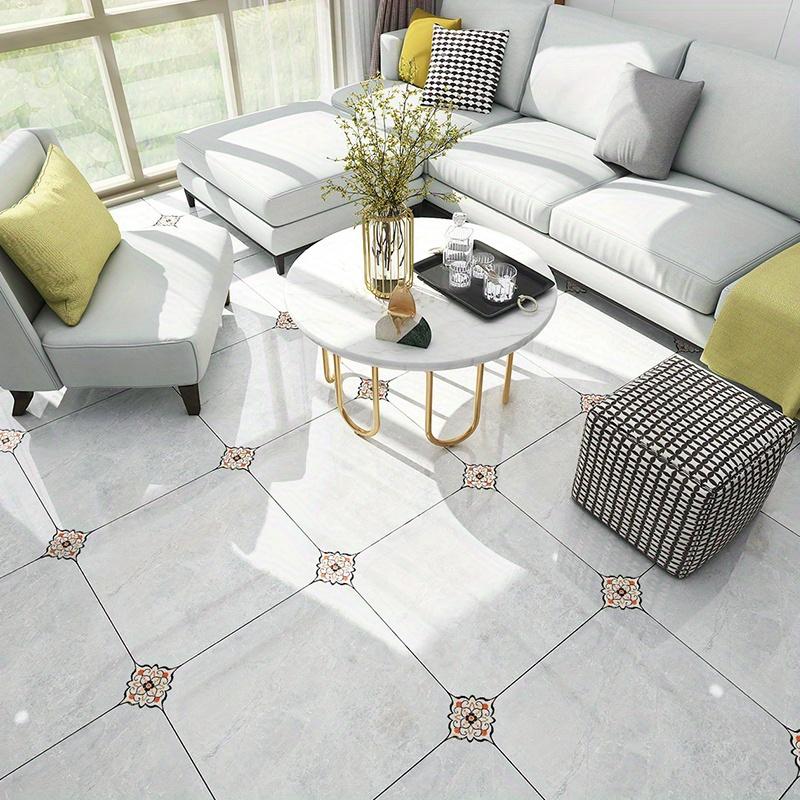 36PCS Bohemian Pattern Tile Diagonal Line Sticker, Self-adhesive Waterproof Living Room Dining Room Kitchen And Bathroom Floor Sticker