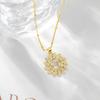 Französische Retro Sonnenblume Gold Halskette: Damenmode Schlüsselbein-Kette mit luxuriösem Nischen-Design, Beliebter grenzüberschreitender Stil