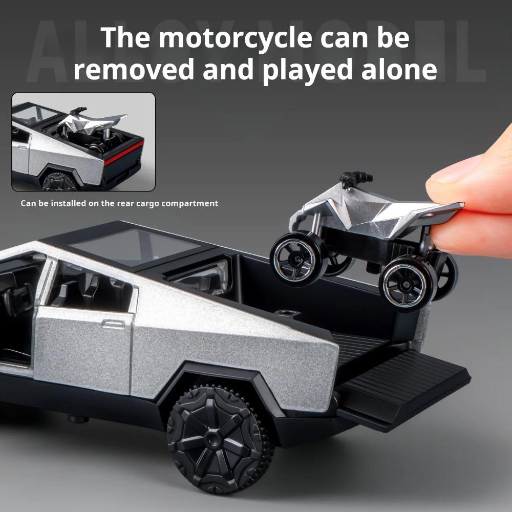 1:36 Cybertruck Speelgoed Off-Road Voertuig Die-Cast Modelauto Strandmotorfiets Hobby Verzamelsieraad Verjaardagscadeau Voor Jongen