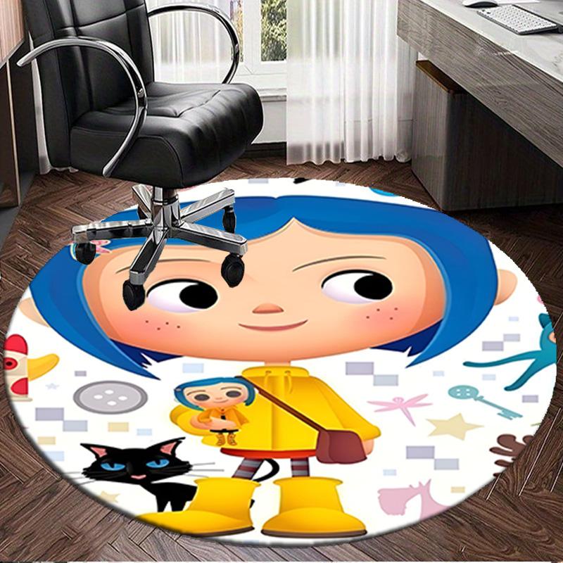 Mystery Coraline's World Round Rug for Livingroom,Bedroom, Palyroom, Chair Rug, Area Rug, Circle Carpet, Large Size Fan Christmas Gift