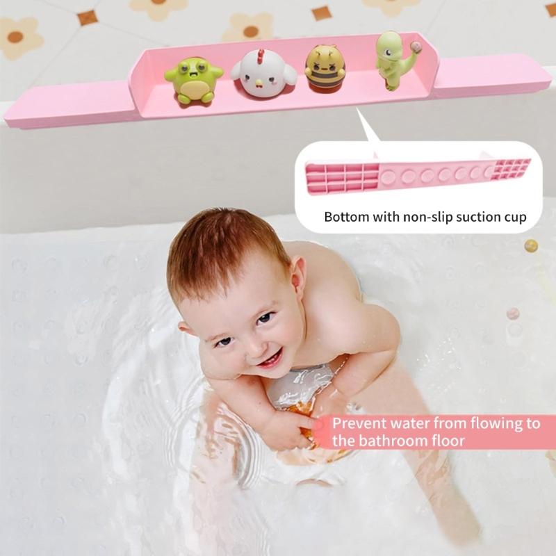 Garde-éclaboussures pour baignoire en silicone avec 7 ventouses pour le bain des enfants Barrière à eau Organiseurs de salle de bain