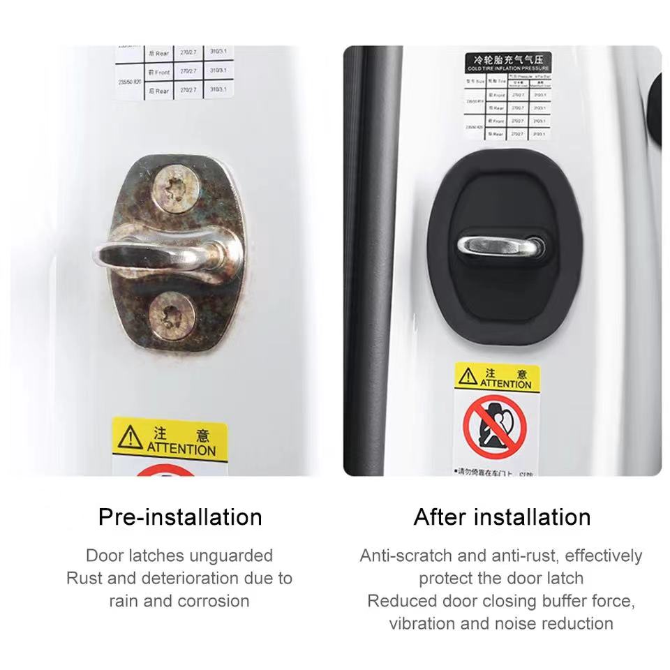 Universal Car Door Closing Shockproof Silicone Cushion  Mute Shock Absorber Protective Covers Car Door Latch Accessories