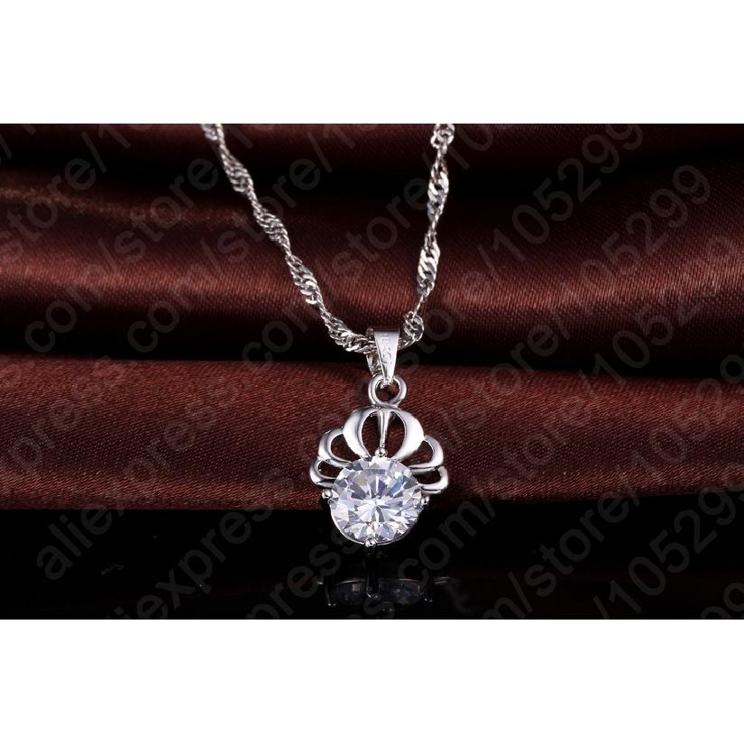 Elegant Cubic Zirconia New Earrings Pendant Necklace Classic Wedding Dress 925 Sterling Silver Color Jewelry Sets Fast Shipping