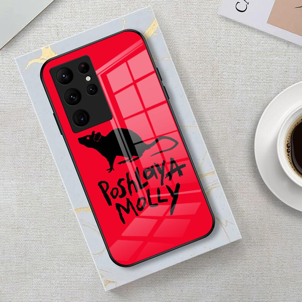 Band Poshlaya Molly Phone Case For Samsung S26 S25 Edge Ultra 23 22 21 20 Ultra Plus S24 Fe Glass Cover