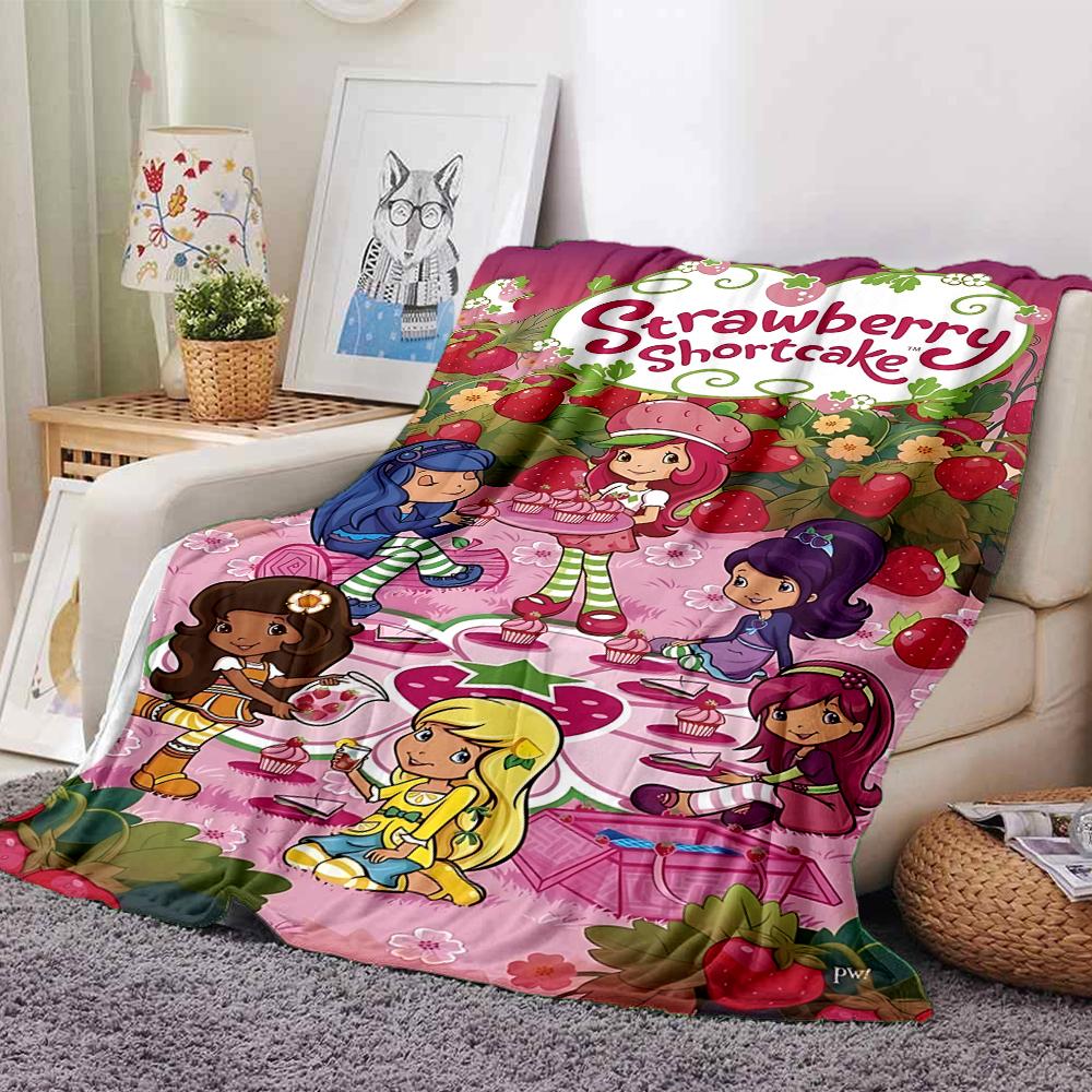1Pc Strawberry Shortcake Party Blanket For Couch Bed Plush Cozy Fuzzy Blanket Super Soft Warm Blankets For Fall And Winter 0918252