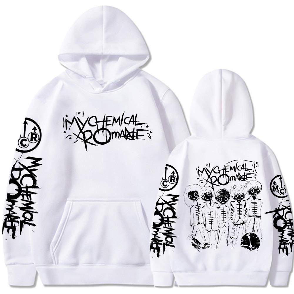 Band My Chemical Romance Cartoon Vintage Hoodies Herren Damen Kleidung Gothic Punk Kapuzenpullover Lässige Langarm Pullover