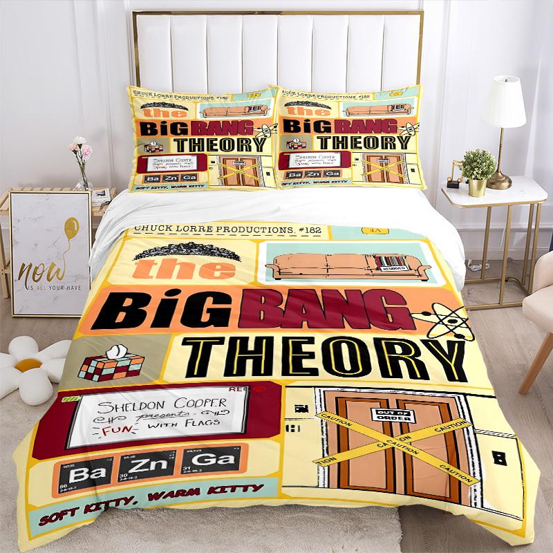 3pcs Big Bang Theory Duvet Cover Set, 1 Duvet Cover + 2 Pillowcases (No Insert), High-Definition Print, Home & Dorm Set Yy251208032
