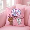 Anime Line Town Brown Bear And Cony Cushion Cover Comfortable Reversible Pillow Cover Ideal For Car Sofa Bedroom & Beyond