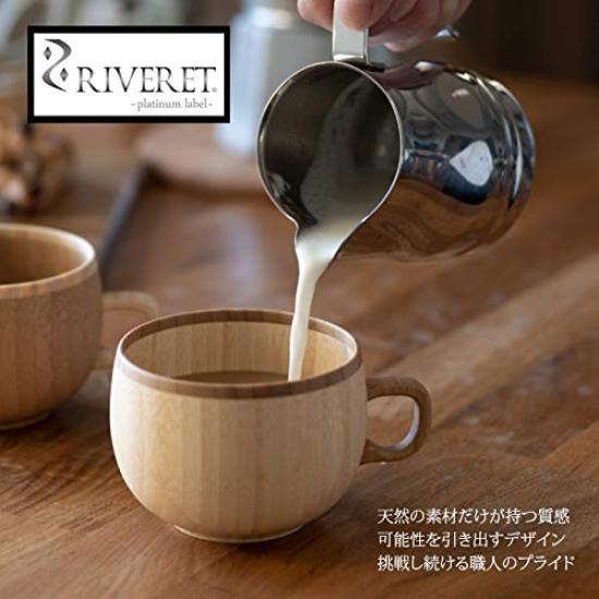 RIVERET Coffee Pair Made in Dishwasher Cups, 250ml, Set, Japan, Safe, White/Brown, RV-206WB