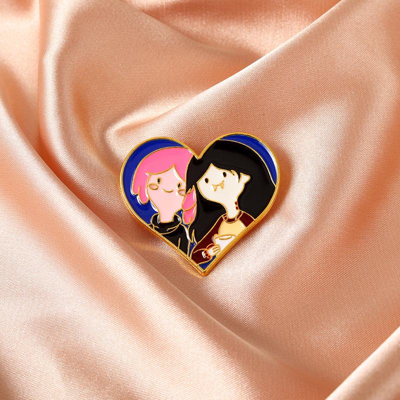 Alloy Elegant Heart Brooch For Friends Decorative Badge For Personalized Fashion Style