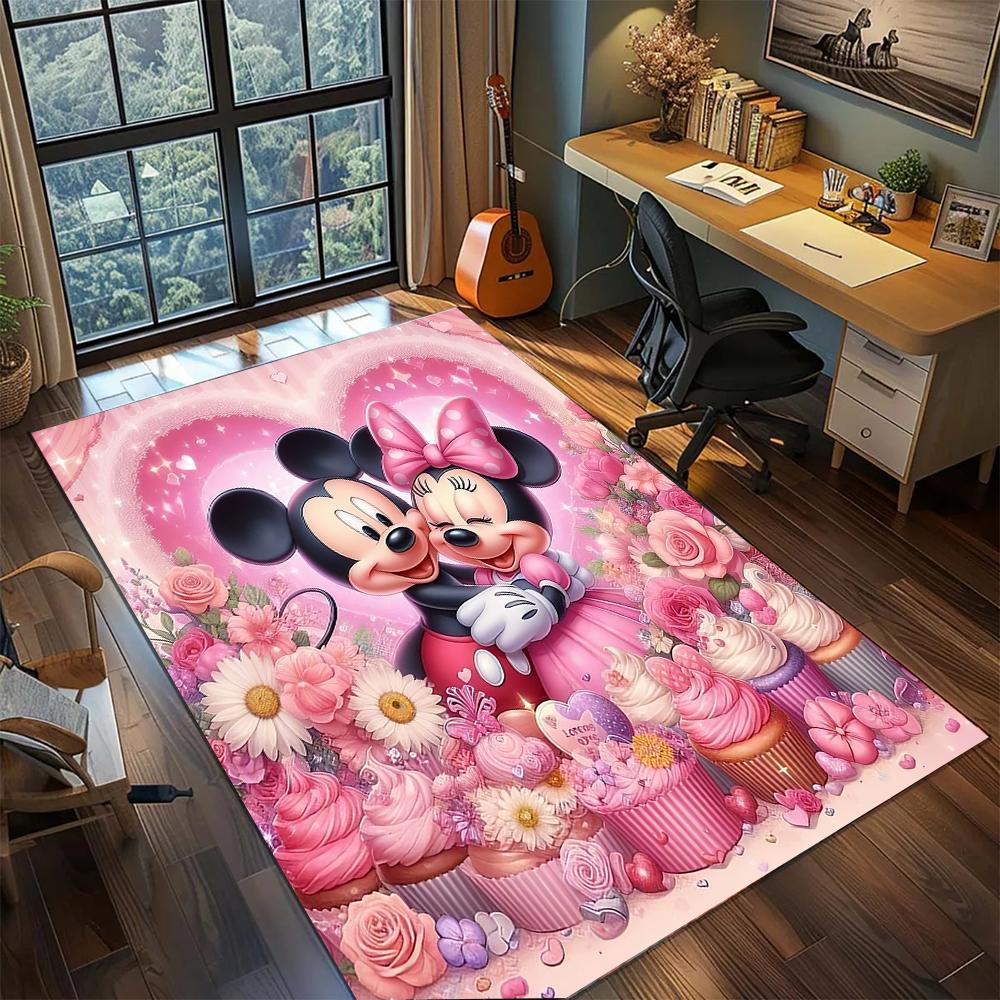 Mickey & Minnie: Retro Pop Rug Carpet Large Area Rug Non Slip Washable Floor Mat Gamer Room Bedroom Home Decor