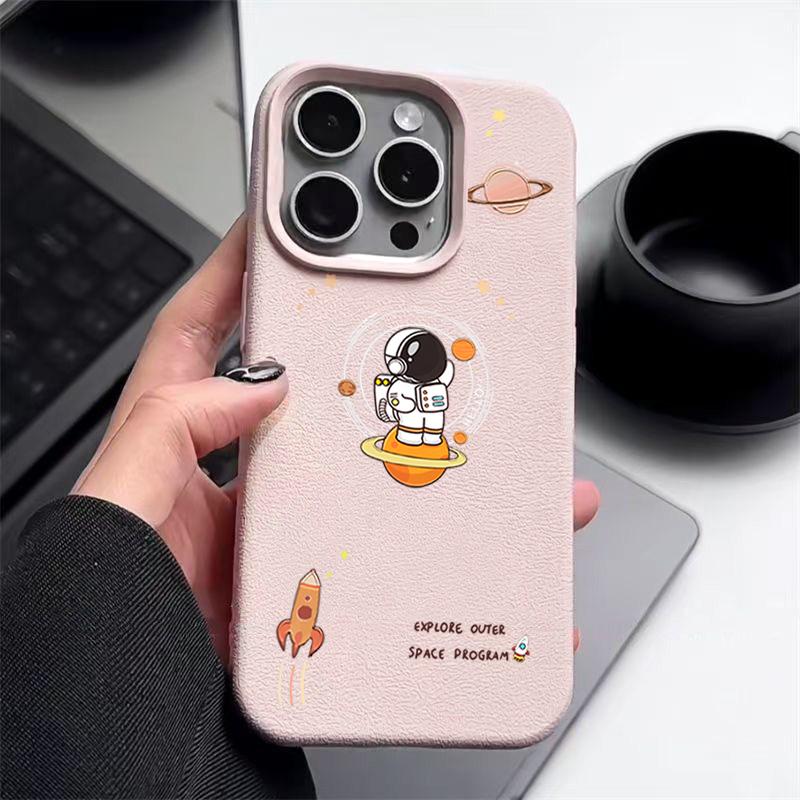 Rocket Astronaut Case For iPhone 16 Pro Max 15 14 13 12 11 Shockproof Slim Soft Silicone Case Cover
