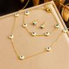 Gold Evil Eye Jewelry Set Necklace Bracelet Earrings for Women