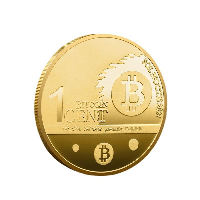 Сувенирная монета  Орел  Памятная монета Bitcoin Коллекция виртуальных монет золотой